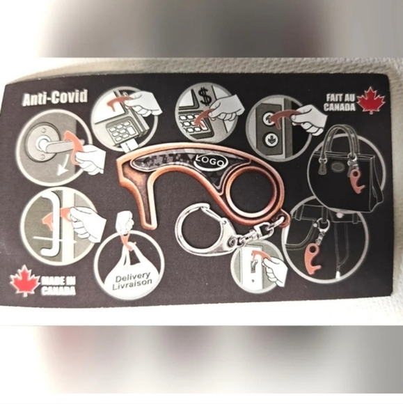 Anti-covid NO Touch Tool Keychain Germaphobic - Picture 3 of 3